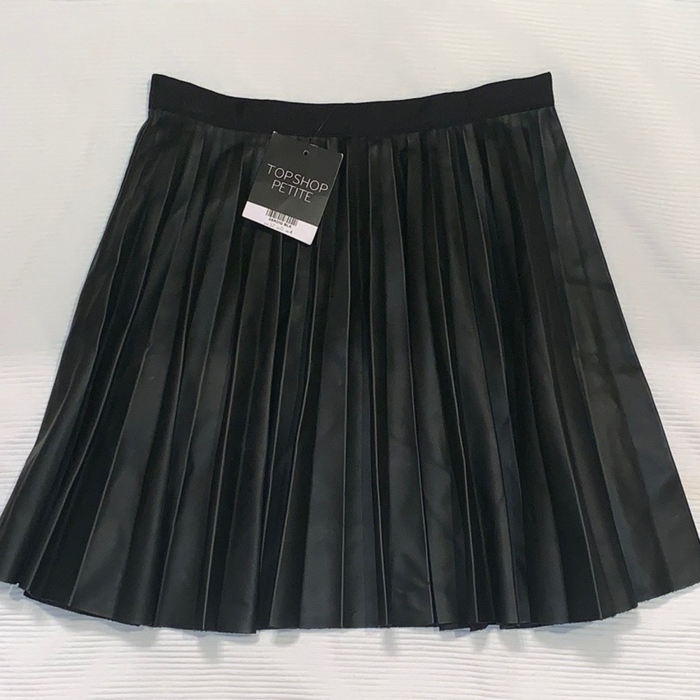 Faux Leather Pleated Miniskirt NWT
